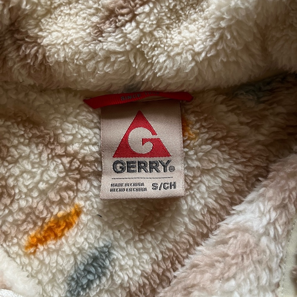 Gerry Weber Cream and Orange Patterned Sherpa Jacket. - Picture 2 of 4